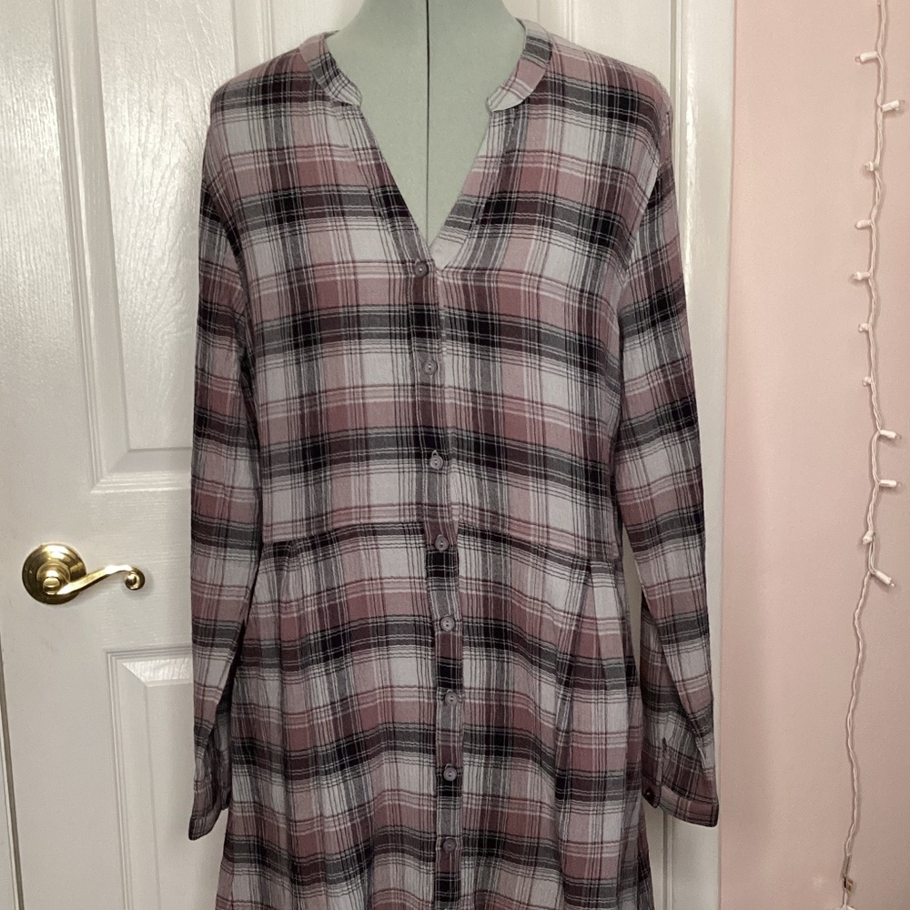 Garnet Hill plaid dress Womens 12